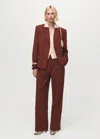 Mango Modal Suit Blazer In Orange