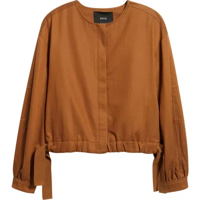 Mango Mojito Tie Hem Jacket In Brown