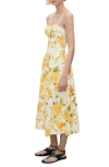 Mango Molly Rose Print Cotton Sundress In Yellow