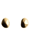 Mango Molten Button Stud Earrings In Gold