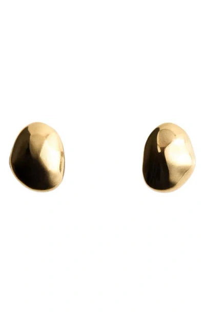 Mango Molten Button Stud Earrings In Gold