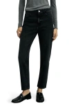Mango Mom2000 High Waist Straight Leg Jeans In Black Denim