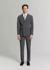 Mango Monaco Double-breasted Slim-fit Suit Blazer In Grey