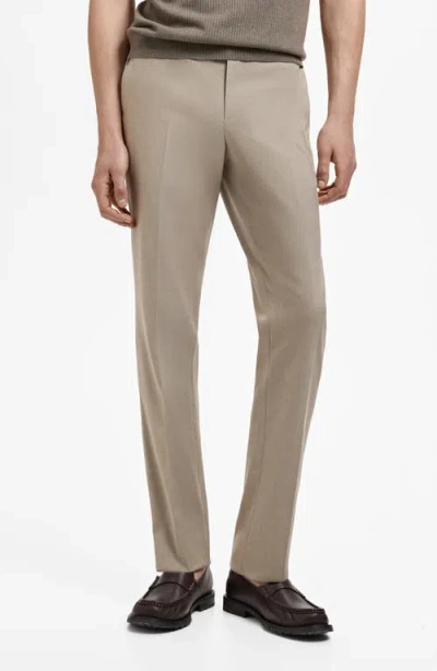Mango Monaco Slim Fit Suit Pants In Neutral