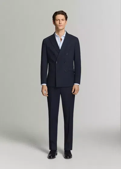 Mango Monaco Slim-fit Suit Pants In Navy