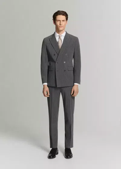 Mango Monaco Slim-fit Suit Pants In Grey