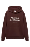 Mango Mondays Are Optional Fleece Graphic Hoodie In Burgundy