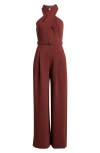 Mango Mono Jane Jumpsuit In Burgundy