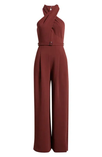 Mango Mono Jane Jumpsuit In Burgundy
