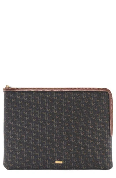 Mango Monogram Laptop Case In Brown