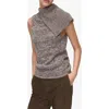 Mango Mottled Wrap Collar Sweater Tank In Gray