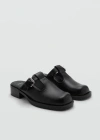 Mango Mule-style Clogs With Buckle Black In Black
