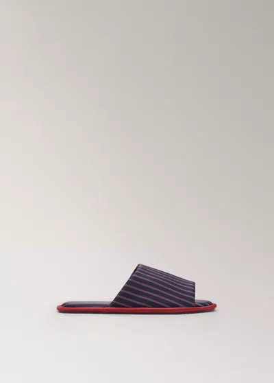 Mango Mules Satinées Imprimées In Blue