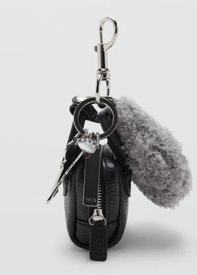 Mango Multi-charm Bear Handbag Keyring Grey In Gray
