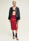 Mango Multi-position Textured Skirt With Bows Red In Red