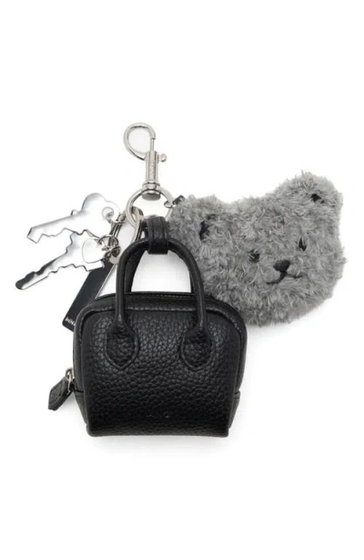 Mango Multicharm Bear Key Ring In Black