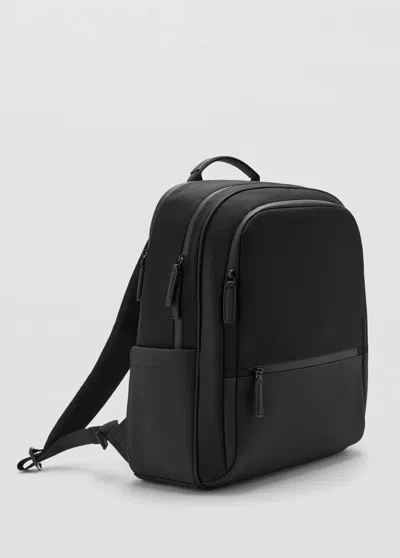 Mango Multi-functional Backpack With Pockets In Black