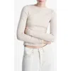 Mango Murmi Long Sleeve Cotton Boat Neck T-shirt In Neutral