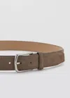 Mango Nappa Leather Belt In Beige