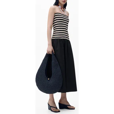 Mango Nati Strapless Mixed Media Maxi Dress