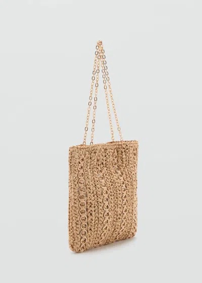 Mango Natural Fiber Bag With Metal Rings Beige