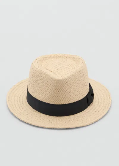 Mango Natural Fiber Bow Hat Beige