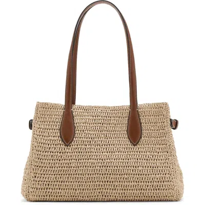 Mango Natural Fiber City Shoulder Bag In Neutral