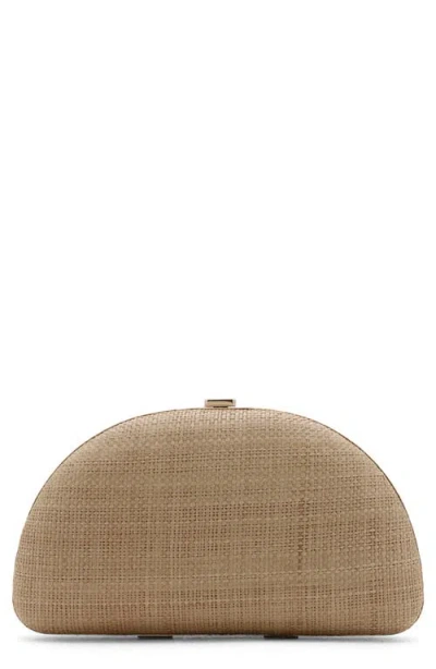 Mango Natural Fiber Clutch In Neutral