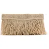 Mango Natural Fiber Envelope Clutch With Fringe