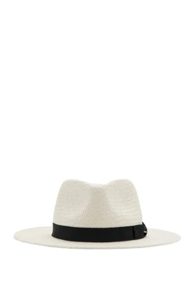 Mango Natural Fiber Fedora In White