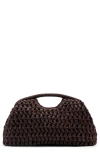Mango Natural Fiber Frame Clutch In Brown