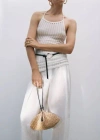 Mango Natural Fibre Shoulder Bag Beige In Beige