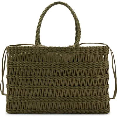 Mango Natural Fiber Tote In Green