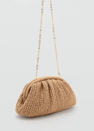 Mango Natural Fibre Handbag Beige