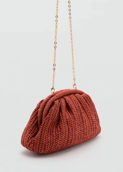 Mango Natural Fibre Handbag Burnt Orange In Orange Brûlé