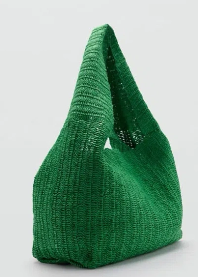 Mango Natural Fibre Shopper Bag Green