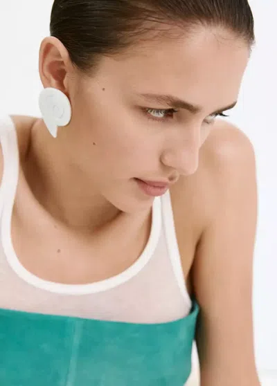Mango Natural Shell Earrings In White