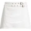 Mango Neri Double Belt Denim Miniskort In White