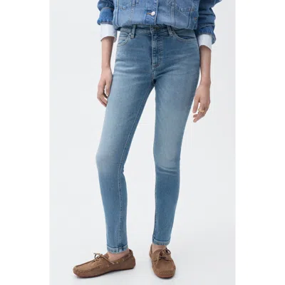 Mango Newisa Mid Rise Skinny Jeans In Medium Blue