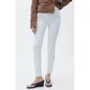 Mango Newisa Mid Rise Skinny Jeans In White