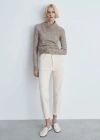 Mango Newmom Comfort High-rise Jeans Ecru In Écru
