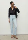 Mango Newmom Comfort High-rise Jeans Light Blue