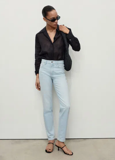 Mango Newmom Comfort High-rise Jeans Light Blue