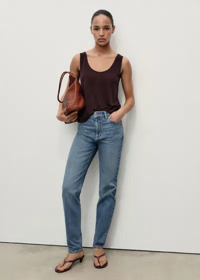 Mango Newmom Comfort High-rise Jeans Medium Blue