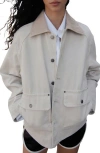 Mango Newrio Cotton Jacket In Gray