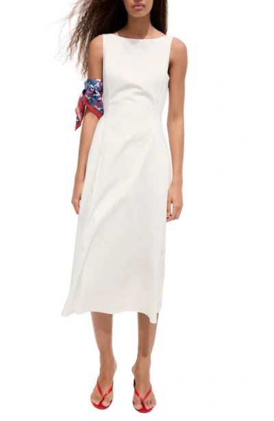 Mango Nicole Drop Waist Midi Dress In White