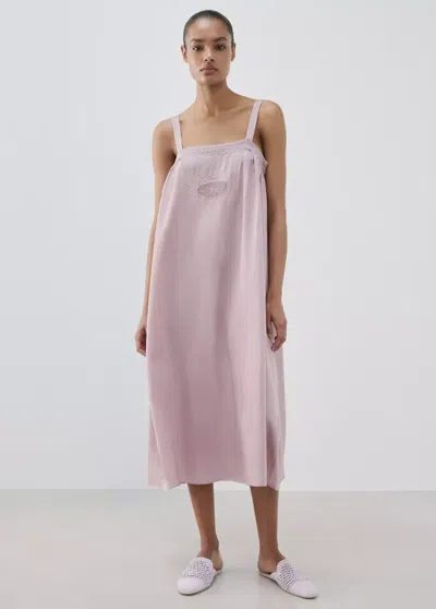 Mango Nightgown With Openwork Details In Pink