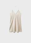 Mango Silk Nightgown In Light/pastel Grey
