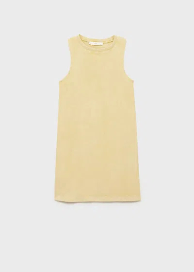 MANGO OVERDYED TERRY COTTON NIGHTGOWN MUSTARD