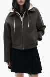 Mango Hooded Combination Jacket Grey In Grey